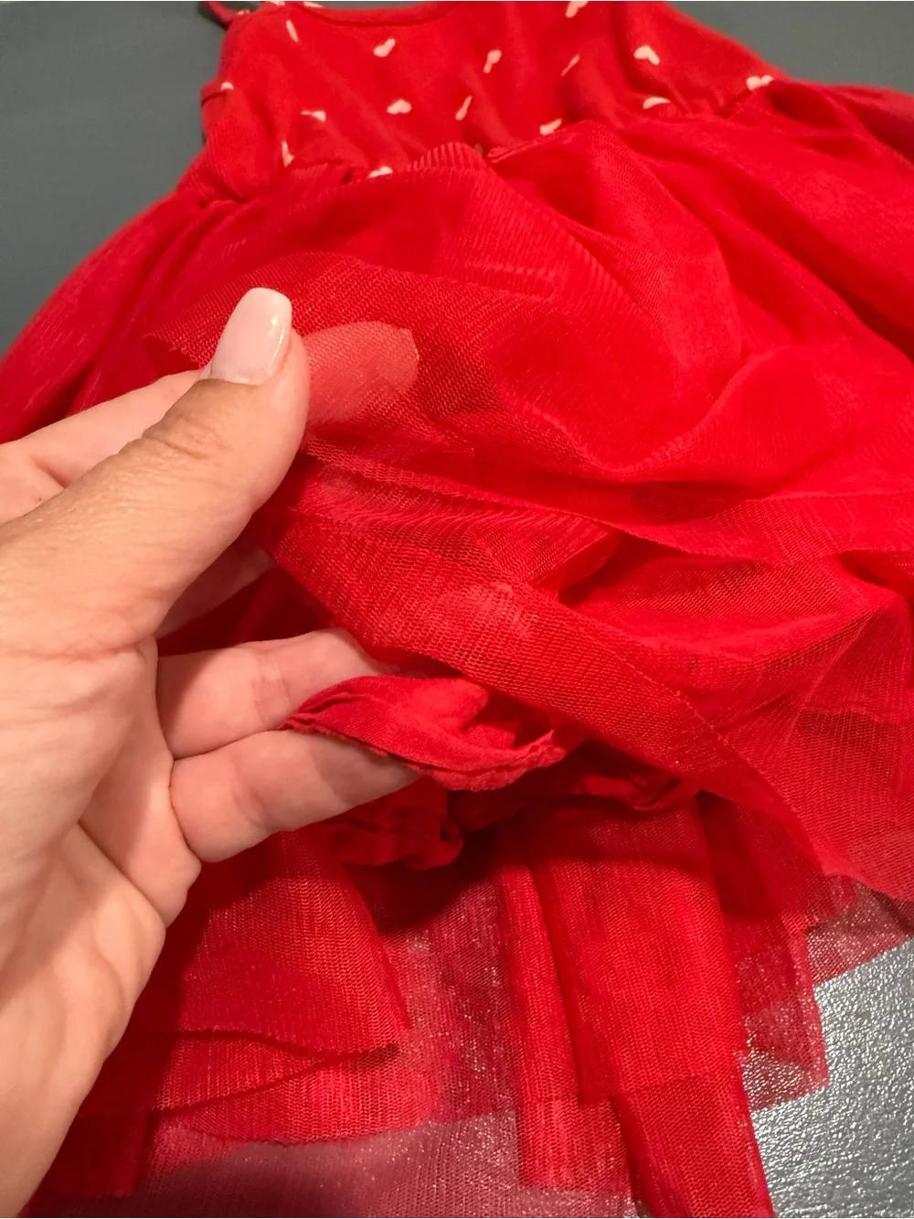 Old Navy Red Heart Print Tulle Tank Dress for Kids